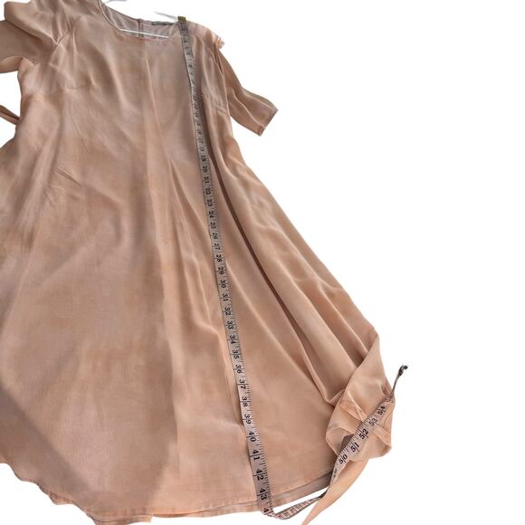 MM Lafleur The Jessica Dress Brushstroke Size XL 100% Silk Peach Salmon Career - Picture 15 of 15